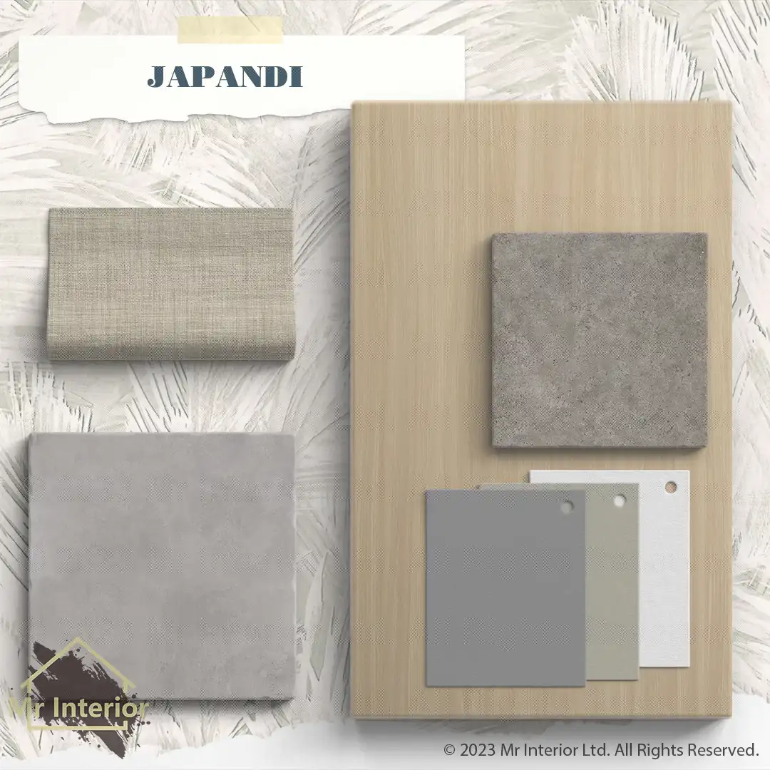 Japandi設計材料板:木質,石材,陶瓷,麻布,竹材,鐵藝,皮革,棉麻Mr Interior室內設計、裝修、傢俬風格。